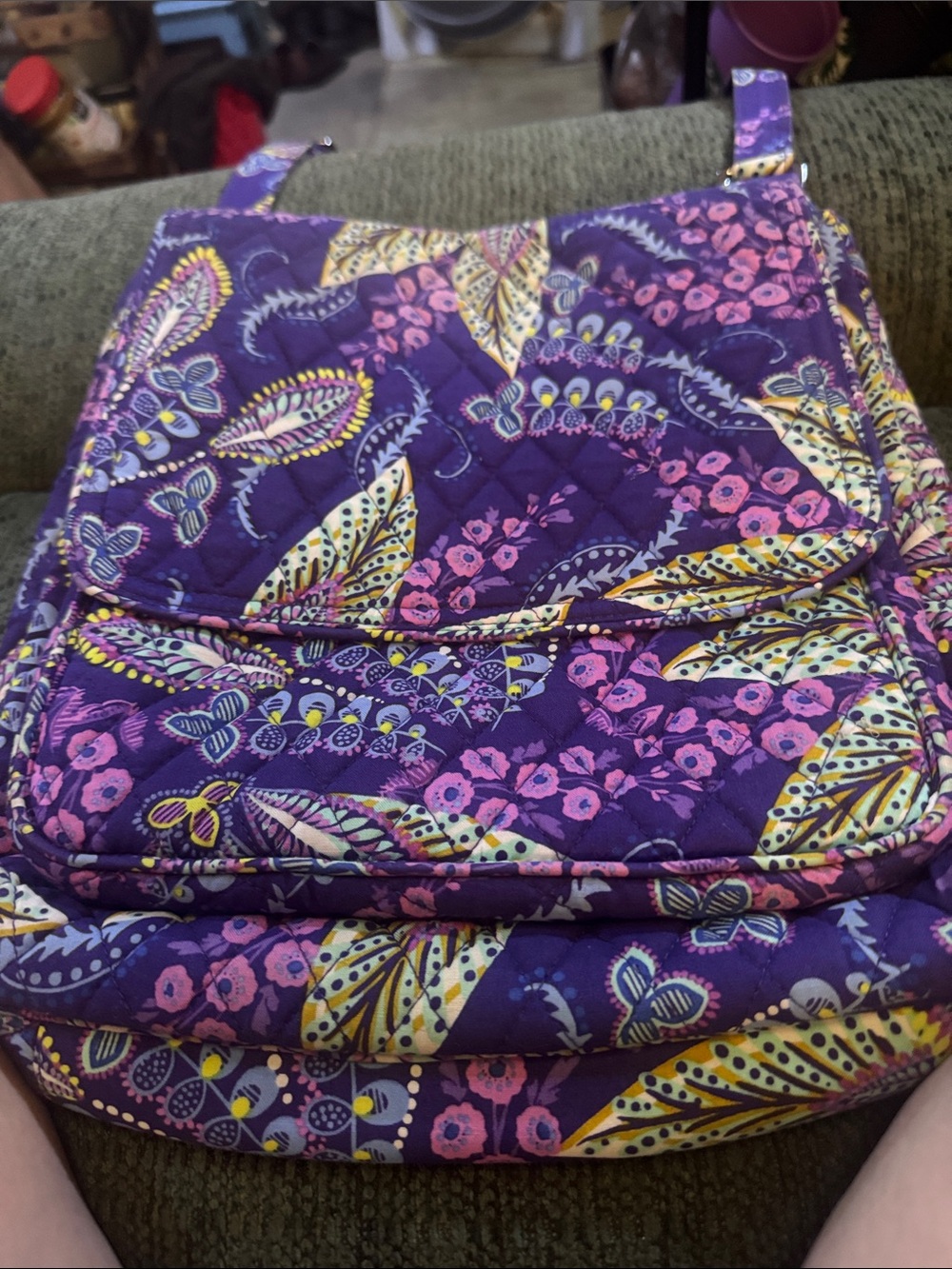 Vera Bradley Quilted Purple Floral Crossbody Bag